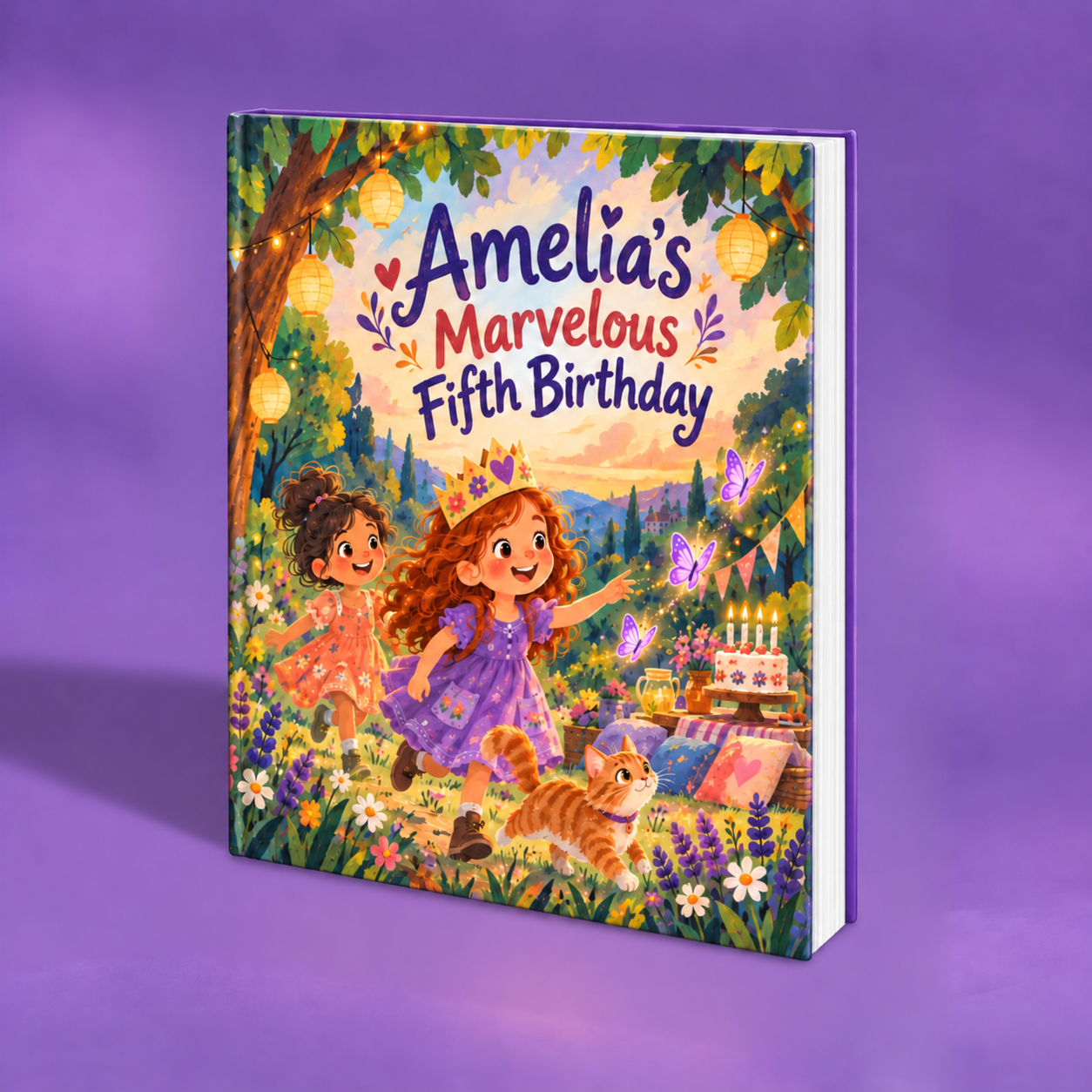 Amelia’s Marvelous Fifth Birthday personalized book mockup
